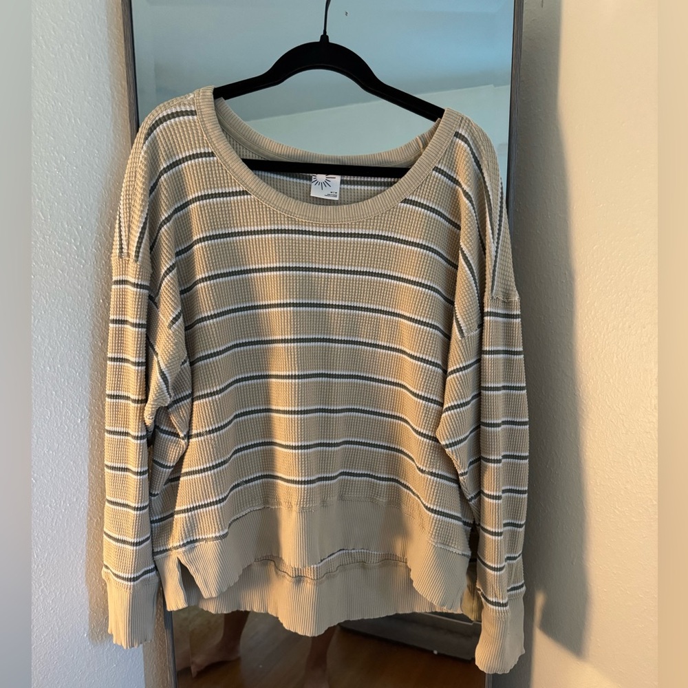 OFFLINE by Aerie Striped Beige Sweater